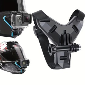 Resim GoPro Hero Için Motosiklet Kask Çene Dağı 11/10/9/8/7/6 Aksiyon Spor Kamera Tutucu GOPRO Aksesuar Için Motosiklet Stander 