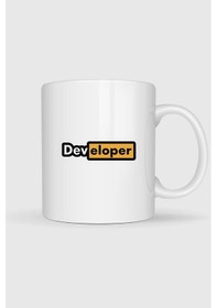Resim Developer Yazılımcı Baskılı Kupa Bardak Beyaz 