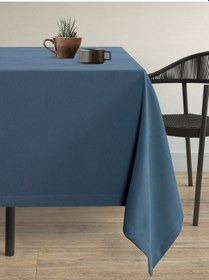 Resim Kadife Dokulu Güvercin Mavisi Dertsiz Masa Örtüsü Güvercin Mavisi 