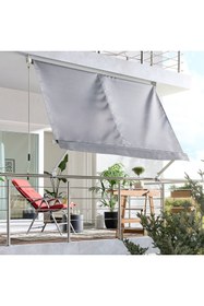 Resim ENLIS 295x245 Balkon Tentesi Açık Gri Manuel Kollu Güneşlik Balkon Teras Tentesi 