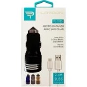 Resim Ata Elektronik Metal Araç Hızlı Şarj Aleti Oto Çakmaklık Araba 2.4A USB Çift Girişli + Type-C Kablolu 2li Set Type C 