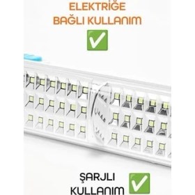 Resim Peri Store 43 LED Şarjlı Işıldak Ev Kamp Lambası Gece Feneri 2 Kademeli Elektrikli El Feneri 005 