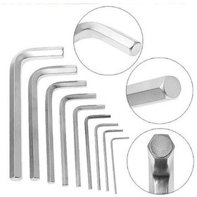 Resim Büro Ev Ofis Tamirat Tadilat İçin 9parça Çelik Kısa Düz Köşe Alyan Anahtar Seti 