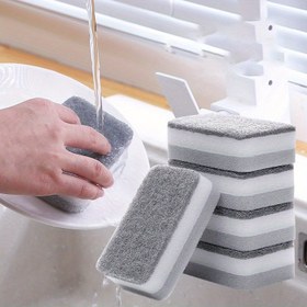 Resim 5 Adet Çift Taraflı Bulaşık Süngeri Mutfak Fırçası Tencere Yıkama Bulaşık Aracı Ev Temizlik Bezi Çok Amaçlı Sihirli Mendil 