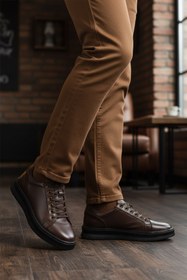 Resim WALKWAY Kahve Hakiki Deri Erkek Sneaker 2516 M 