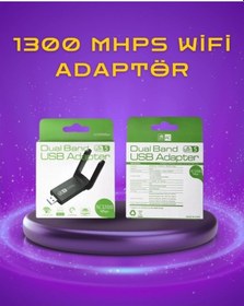 Resim Bfs Yüksek Hızlı 1200 Mbps Çift Bant Usb Wifi Adaptör Güçlü Sinyal, Geniş Uyumluluk 