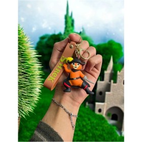 Resim 3D Lüks Büyük Boy Şrek Çizmeli Kedi Anahtarlık ve Çanta Aksesuarı 