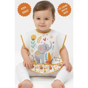 Resim UmBaby Su Geçirmez Bebek Mama Önlüğü 2’li Set - Kısa Kollu, Yıkanabilir, 6-24 Ay (Sevimli Desenli) 