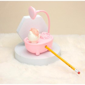 Resim Sensoria Sevimli Küvet Tasarımlı Masa Lambası Kalemlik ve Kalemtıraş Çocuk Odası Gece Lambası 3 İn 1 Usb Şarj 