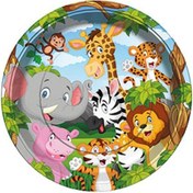 Resim Safari Temalı Karton Tabak 23 CM.8'li 