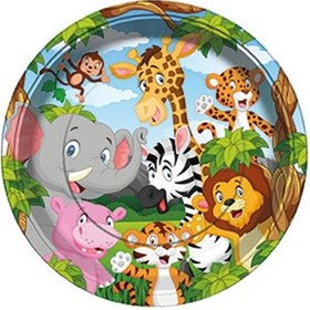 Resim Safari Temalı Karton Tabak 23 CM.8'li 
