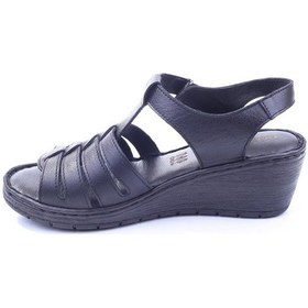 Resim Lobeno 22-d-012 Dolgu Topuk Günlük Anatomik Deri Sandalet 001 