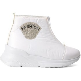 Resim Beyaz Dar Kalıp Kadın Kar Botu 1321 Z Beyaz 