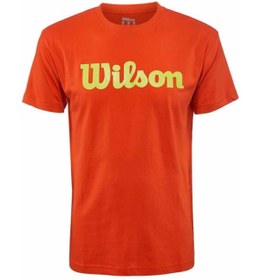Resim Wilson M Script Logo Cotton Turuncu Erkek Tenis T-shirt 