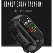 Resim Pazariz M4 Akıllı Bileklik Tansiyon, Adım Sayar, Bildirim ve Mesaj Okuma (Renkli Ekran) 