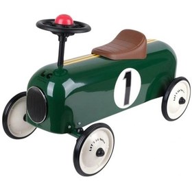 Resim Vintage Minik Klasik Pedallı Araba Yeşil Metal Gövde Sessiz Tekerlek Ergonomik Koltuk Çok Renkli 
