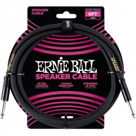 Resim ERNIE BALL P06072 6ft(1.80 m) Siyah Düz Kabin Kablosu 