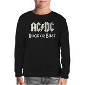 Resim Ac Dc - Rock Or Bust Logo Siyah Çocuk Sweatshirt Siyah 