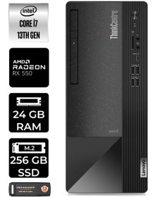Resim LENOVO Neo 50T 12JD0008TRE221 i7 13700 24GB RAM 256GB SSD RX550 4GB W11H MASAÜSTÜ BİLGİSAYAR 