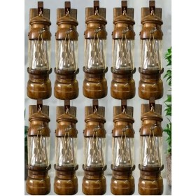 Resim El Yapımı Ahşap Gemici Feneri 10 Adet 