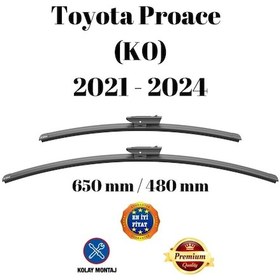 Resim Toyota Proace K0 2021 2022 2023 2024 Uyumlu Ön Cam Silecek Süpürgesi Takımı 650/480mm Silbak Sb2619d 