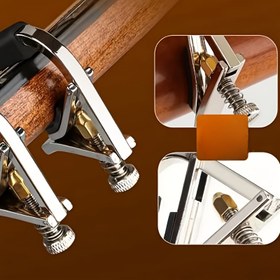 Resim Ayarlanabilir Tremolo Gitar Kapağı, Akustik ve Elektrik Gitarlar, Ukulele için - Alaşım Malzeme, Değişken Yoğunluk, Kolay Döndürme, Vidalara Gerek Yok, Gitar Aksesuarı 