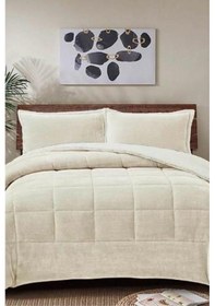 Resim Pumi Çift Kişilik Yorgan Takımı 220x240 Cm Bej Bej 