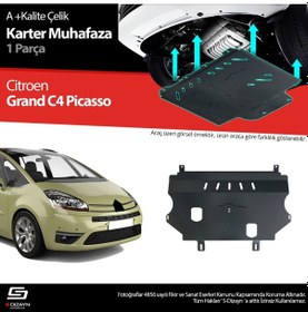 Resim S-dizayn Citroen C4 G. Picasso Çelik Karter Muhafaza 2006-2013 A+ Kalite 