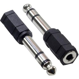 Resim 6,3 Mm Stereo Erkek-3,5 Mm Stereo Dişi Çevirici 