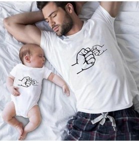 Resim İyi Dost Baba Oğul Kız Zıbın Tshirt 