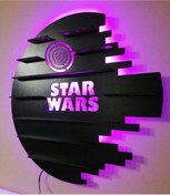 Resim Aktif Tasarım Star Wars Rgb Led Işıklı Ahşap Duvar Rafı 