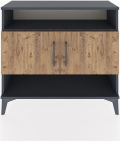 Resim Arges Şifonyer 3 Raflı 2 Kapaklı 88x30x80 Antrasit-çam Antrasit 