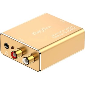 Resim Koaksiyel Toslink Optik To 3.5mm Rca Analog Ses Çevirici 