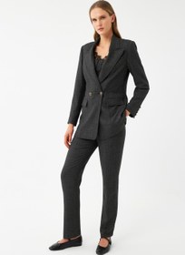 Resim Düz Kesim Blazer Ceket - Siyah / 36 