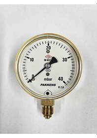 Resim Pakkens Çap 63 Alttan 40 Mbar Diyaframlı Manometre 