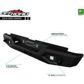 Resim SDX 4WD Off Road Mitsubishi L200 4 Çelik Arka Tampon V1 Ledli 2006-2011 