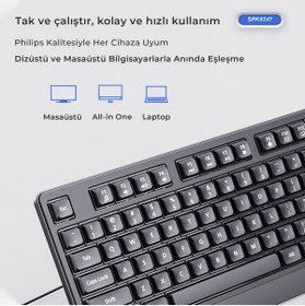 Resim Philips SPK6247 Kablolu Türkçe Q Klavye Siyah 