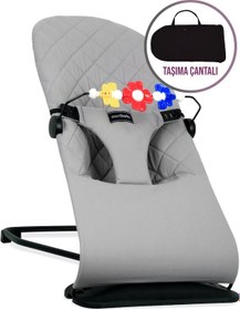 Resim Merfbaby Oyuncaklı Ana Kucağı - Taşıma Çantalı - Gri 