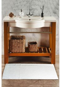 Resim 5 Li Otel Ayak Havlusu Bukle Ayak İzli 50x70 Cm Beyaz 12/1 Avs 200 Gr Beyaz 