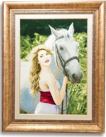 Resim İran Tablo Halı At Ve Kız 53x78 Cm 