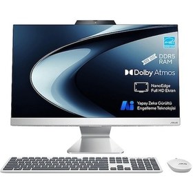 Resim Asus A3402 A3402WVAK-MMC215W-04 i5-1335U 48 GB 512 GB 23.8" W11H AIO Masaüstü Bilgisayar 