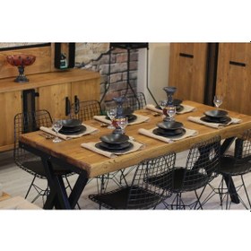 Resim Ntconcept Ntconcept Masif Ağaç Mutfak Yemek Masası Takımı (437823311) 