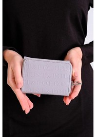 Resim Just Polo Kadın Bol Kartlık Ve Kağıt Para Bölmeli Bölmeli Fermuarlı & Kapaklı Cüzdan Shopper Gri 