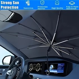 Resim 1 Adet Premium Titanyum Gümüş Alaşımlı Güneşlik - Lazer Yansıtıcı, Evrensel Uyum, 4 Katmanlı Fiziksel Malzeme, Güçlü UV Koruma, Isı Yalıtımı ve Işık Engelleyici, Ön Cam ve Pencereler için Zararlı Işınları Engeller ve Aracınızı Serin Tutar 