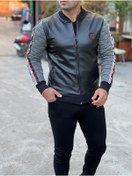 Resim rvs moda Kolları Polar Deri Mont 