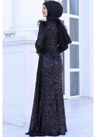 Resim Esilanur Şura Tesettür Abiye Siyah Siyah 