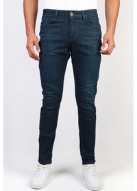 Resim Erkek Slim Fit Dark Green Taşlamalı Jean Pantolon Hlthe1949 (492005704) 