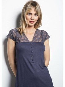 Resim Monamise 18231 Kadın Kısa Kollu Pijama Takımı-lacivert Lacivert 