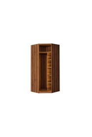 Resim Caddeyıldız Suare Ceviz Köşe Giysi Dolabı 