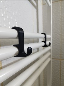 Resim GENCAX Siyah Havlupan Askısı Havlu Askılık 4 Adet 